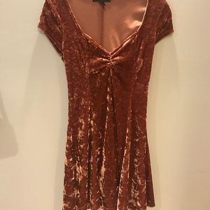 Forever 21 Rust Velvet Fit and Flare Dress